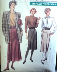 7588 EZ VOGUE STRAIGHT PLEAT SKIRT LENGTHS PATTERN 8-12; 14-18